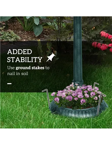 Outsunny 81cm Tall Bird Bath with 2 Decorative Birds, Vintage Style Birdbath with Flower Planter Base, Bird Bath Bowl for Garden