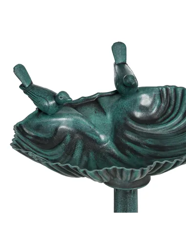 Outsunny 81cm Tall Bird Bath with 2 Decorative Birds, Vintage Style Birdbath with Flower Planter Base, Bird Bath Bowl for Garden