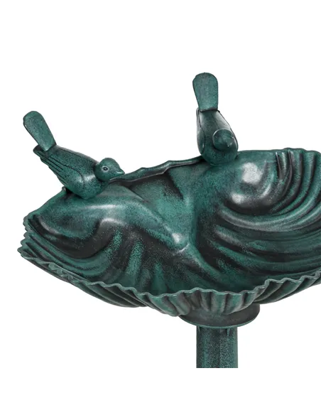 Outsunny 81cm Tall Bird Bath with 2 Decorative Birds, Vintage Style Birdbath with Flower Planter Base, Bird Bath Bowl for Garden