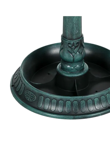 Outsunny 81cm Tall Bird Bath with 2 Decorative Birds, Vintage Style Birdbath with Flower Planter Base, Bird Bath Bowl for Garden