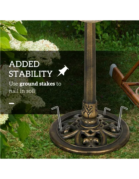 Outsunny 71cm Bird Bath for Garden, Standing Pedestal Birdbath with Lotus Leaf Basin, Vintage Decorative Bird Bath Bowl for Outd