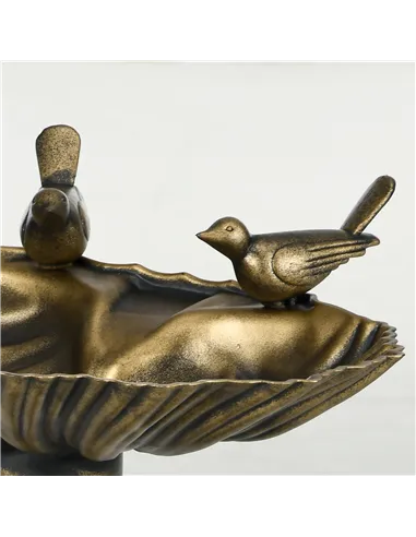 Outsunny 81cm Tall Bird Bath with 2 Decorative Birds, Vintage Style Birdbath with Flower Planter Base, Bird Bath Bowl for Garden