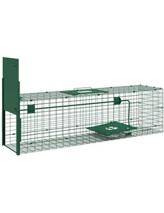 Outsunny Metal Rat Trap with Single Door, for Small Animals, Dark Green