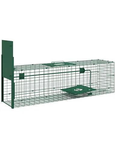 Outsunny Metal Rat Trap with Single Door, for Small Animals, Dark Green