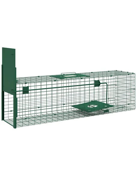 Outsunny Metal Rat Trap with Single Door, for Small Animals, Dark Green