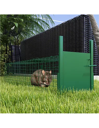 Outsunny Metal Rat Trap with Single Door, for Small Animals, Dark Green