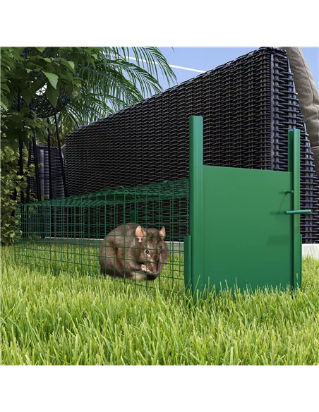 Outsunny Metal Rat Trap with Single Door, for Small Animals, Dark Green