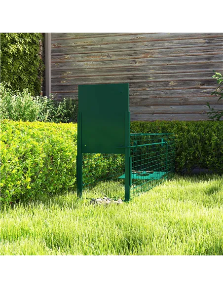 Outsunny Metal Rat Trap with Single Door, for Small Animals, Dark Green