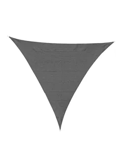 Outsunny 5x5m Triangle Sun Shade Sail Outdoor UV Protection HDPE Canopy w/ Steel Rings Ropes UV Block Outdoor Patio Shelter Grey