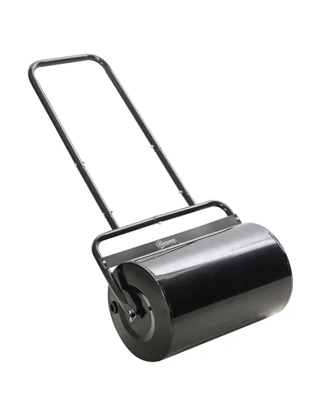 Outsunny 38L Fillable Cylinder Steel Lawn Roller - Black