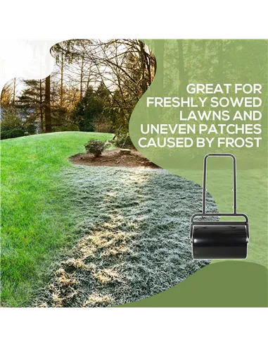 Outsunny 38L Fillable Cylinder Steel Lawn Roller - Black