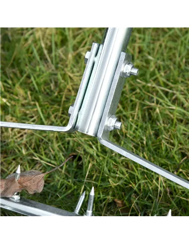 Outsunny Garden Rolling Lawn Aerator Heavy Duty Steel Grass Roller w/ Adjustable Handle