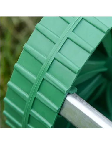 Outsunny Garden Rolling Lawn Aerator Heavy Duty Steel Grass Roller w/ Adjustable Handle