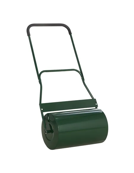 Outsunny 40L Lawn Roller Drum Scraper Bar Collapsible Handle Water or Sand Filled Φ32cm Green