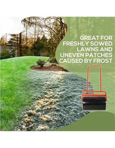 Outsunny 38L Fillable Cylinder Steel Lawn Roller - Red