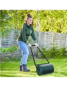 Outsunny 30 L Heavy Duty Water Or Sand Filled Φ30cm Garden Steel Lawn Roller Drum - Dark Green 2