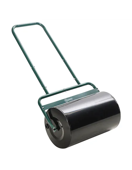 Outsunny 38L Fillable Cylinder Steel Lawn Roller - Dark Green
