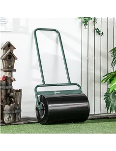 Outsunny 38L Fillable Cylinder Steel Lawn Roller - Dark Green 2