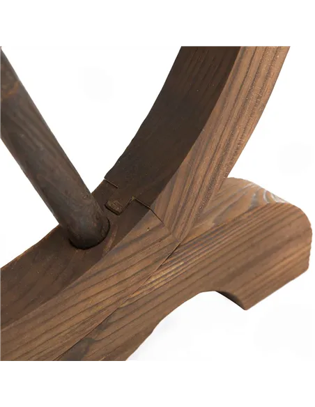 Outsunny Wooden Garden Dining Table, Wagon Wheel Outdoor Coffee Table with 3 cm Wood Top for Patio, Balcony, Terrace, 110 x 60 x