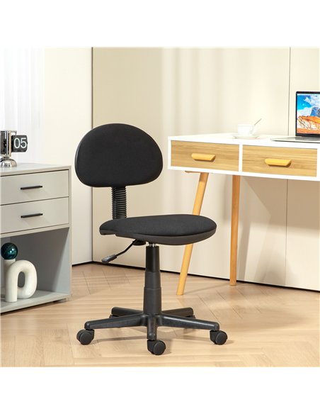HOMCOM Small Armless Office Chair - Black