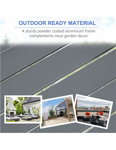 Outsunny 6-Piece Aluminium Garden Furniture Set with Fire Pit Table, Outdoor Dining Sofa Set with Cushions, Loveseats and Footst