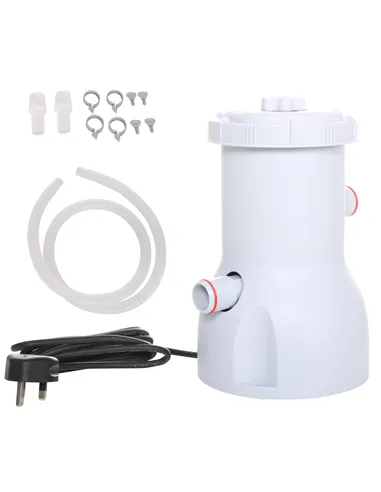 Outsunny Cartridge Filter Pump for 13'-15' Above Ground Pools, 800GPH (3028 LPH) Swimming Pool Filter Pump with Hose and Hose Cl