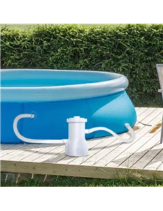 Outsunny Cartridge Filter Pump for 13'-15' Above Ground Pools, 800GPH (3028 LPH) Swimming Pool Filter Pump with Hose and Hose Cl 2