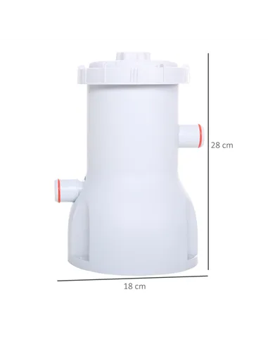 Outsunny Cartridge Filter Pump for 13'-15' Above Ground Pools, 800GPH (3028 LPH) Swimming Pool Filter Pump with Hose and Hose Cl