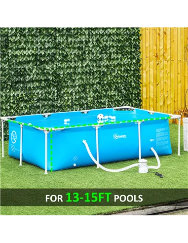 Outsunny Cartridge Filter Pump for 13'-15' Above Ground Pools, 800GPH (3028 LPH) Swimming Pool Filter Pump with Hose and Hose Cl