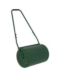 Outsunny 63 L Heavy Duty Water Or Sand Filled Φ30cm Garden Steel Lawn Roller Drum - Dark Green