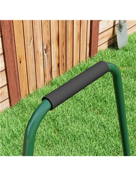 Outsunny 63 L Heavy Duty Water Or Sand Filled Φ30cm Garden Steel Lawn Roller Drum - Dark Green