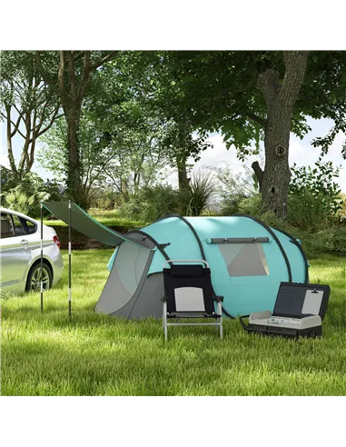 Outsunny 40L Car Refrigerator, Portable Compressor Cooler Box, Fridge Freezer w/ Inner LED Light, Foldable Handles, Cup Holders,