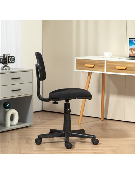 HOMCOM Small Armless Office Chair - Black