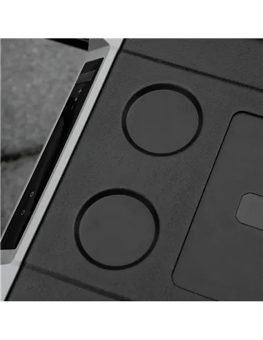 Outsunny 50L Car Refrigerator, Portable Compressor Cooler Box, Fridge Freezer w/ Inner LED Light, Foldable Handles, Cup Holders,