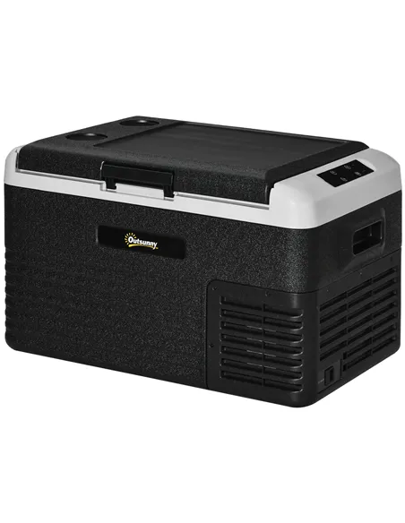 Outsunny 30L Portable Car Refrigerator - Grey and Black