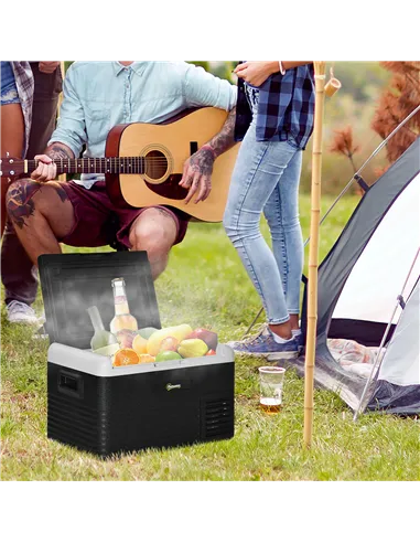 Outsunny 30L Portable Car Refrigerator - Grey and Black