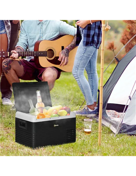 Outsunny 30L Portable Car Refrigerator - Grey and Black