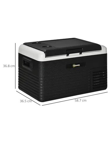 Outsunny 30L Portable Car Refrigerator - Grey and Black