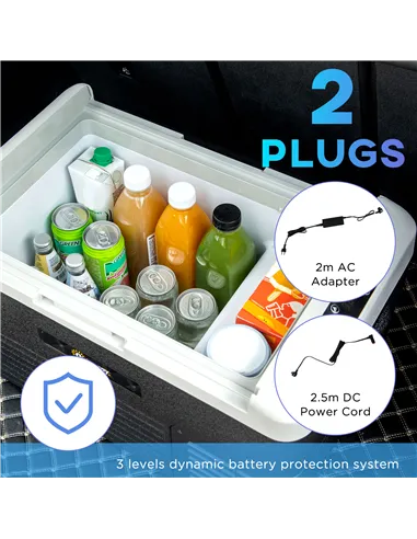 Outsunny 30L Portable Car Refrigerator - Grey and Black