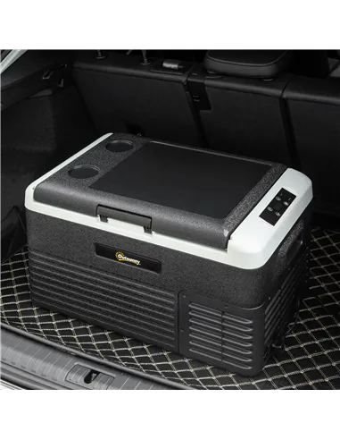 Outsunny 30L Portable Car Refrigerator - Grey and Black
