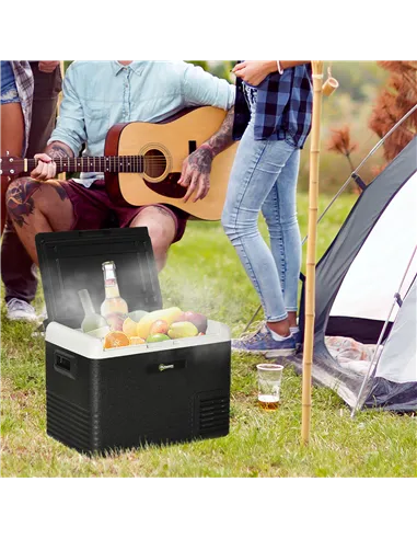 Outsunny 40L Portable Car Refrigerator - Grey and Black