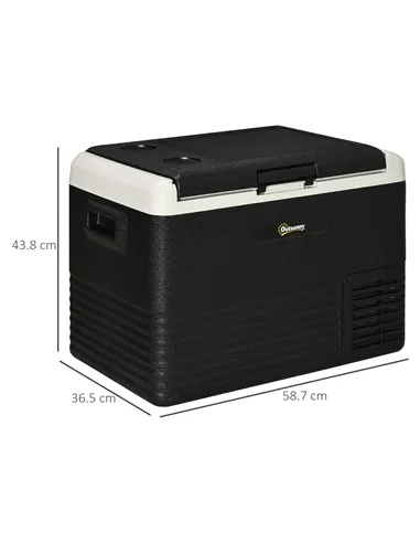 Outsunny 40L Portable Car Refrigerator - Grey and Black