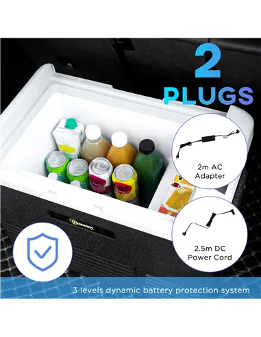 Outsunny 40L Portable Car Refrigerator - Grey and Black