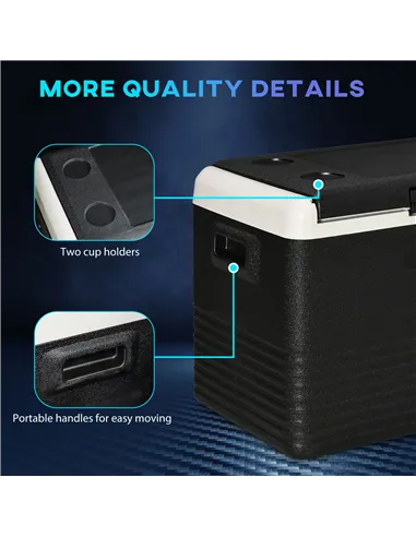 Outsunny 40L Portable Car Refrigerator - Grey and Black