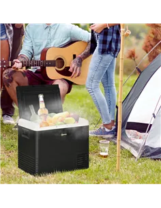 Outsunny 50L Car Refrigerator, Portable Compressor Car Fridge Freezer, Electric Cooler Box with 12/24V DC and 110-240V AC for Ca 2