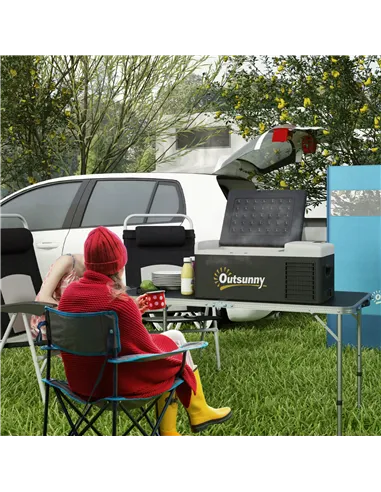 Outsunny 16L Portable Car Fridge, -20℃ to 10℃ Adjustable Temperature - Black/Grey