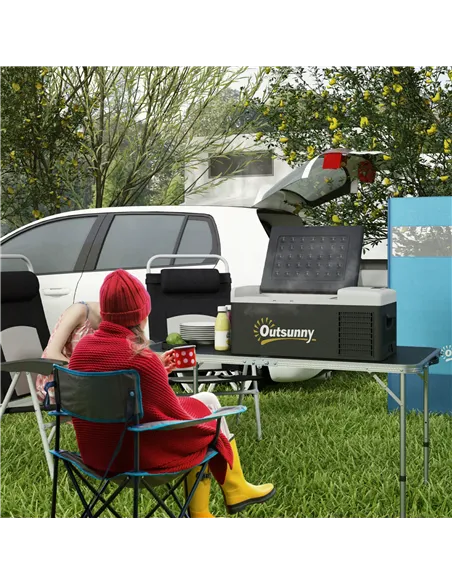 Outsunny 16L Portable Car Fridge, -20℃ to 10℃ Adjustable Temperature - Black/Grey