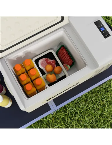 Outsunny 16L Portable Car Fridge, -20℃ to 10℃ Adjustable Temperature - Khaki/Grey