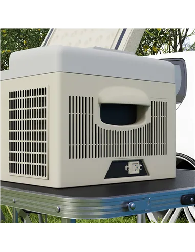 Outsunny 16L Portable Car Fridge, -20℃ to 10℃ Adjustable Temperature - Khaki/Grey