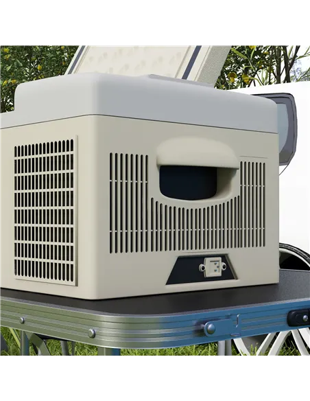Outsunny 16L Portable Car Fridge, -20℃ to 10℃ Adjustable Temperature - Khaki/Grey